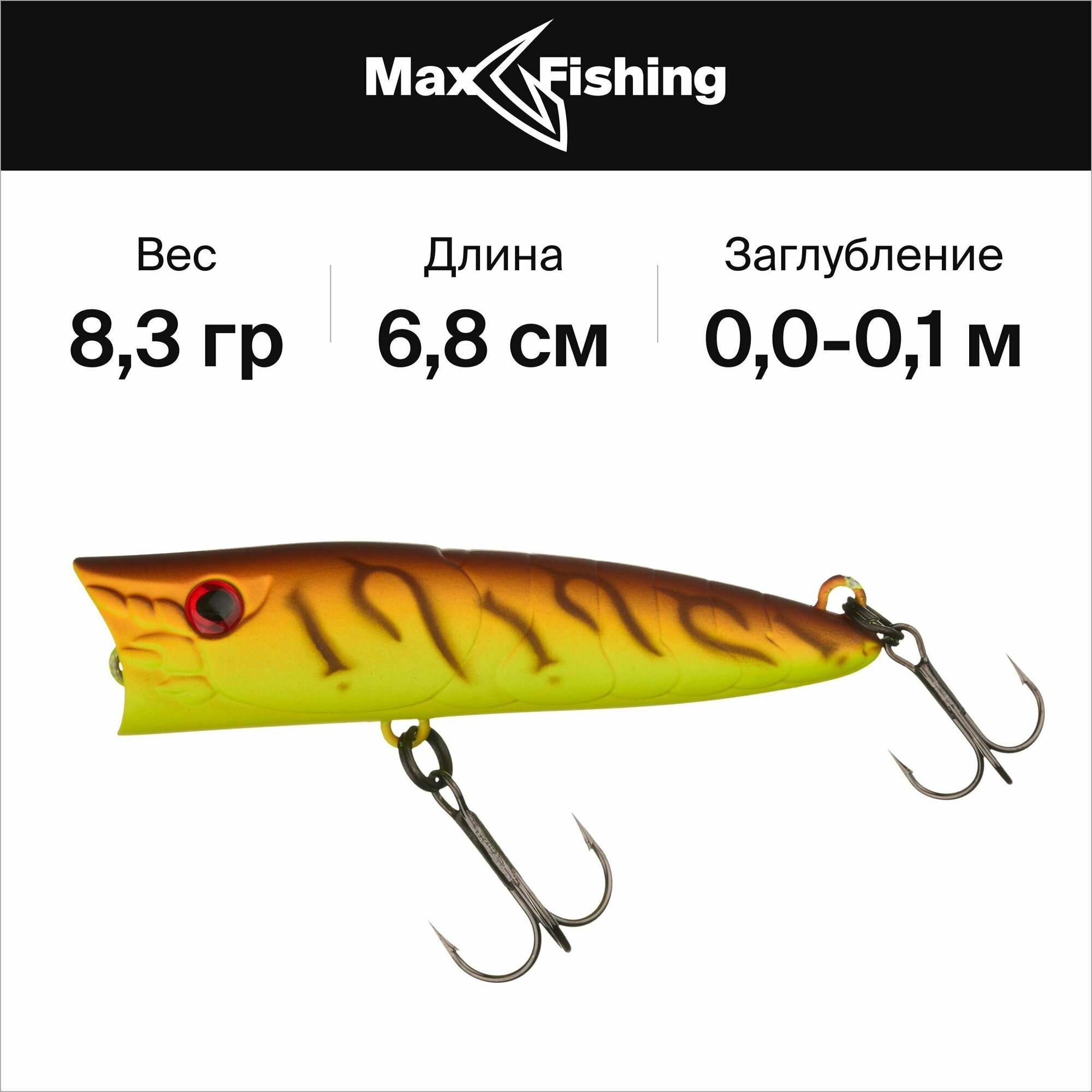 Воблер для рыбалки Zipbaits ZBL Popper #075R, до 0,1 м / Сделано в Японии