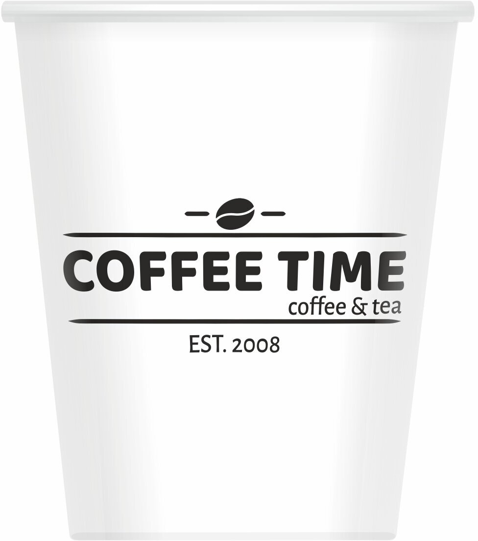 Набор одноразовых стаканов 250 мл, 100 (2x50) шт, "Frade", с фирменным дизайном - Coffee Time