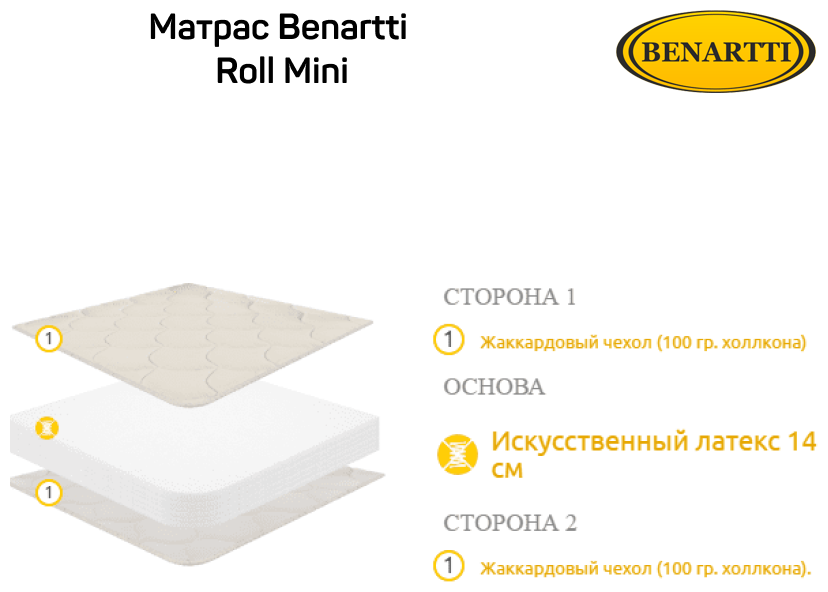 Матрас Benartti Roll Mini 100x180 - фотография № 4
