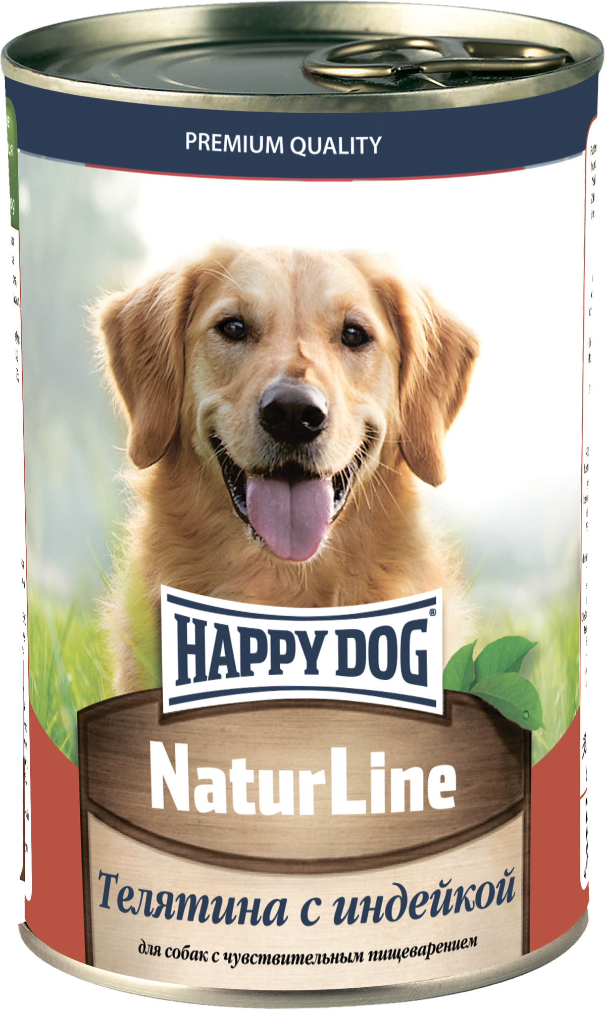 Хэппи Дог Natur Line консервы для собак Телятина с индейкой 410г