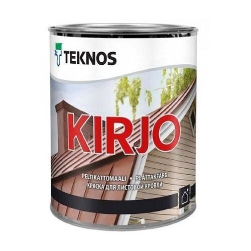 Краска для металлической кровли Teknos Kirjo, полуматовая белый 0.9 л