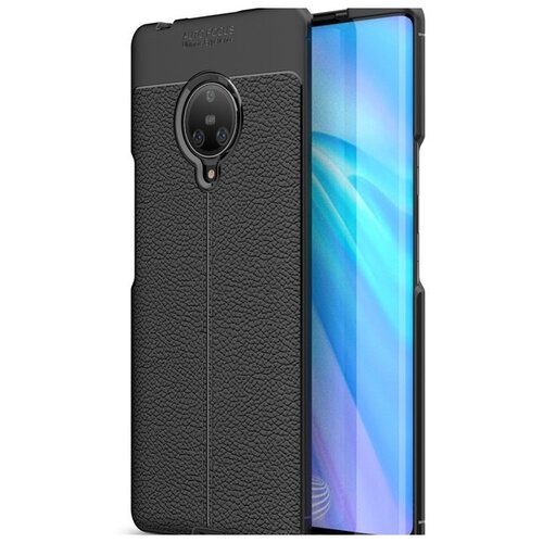 фото Чехол mypads для vivo nex 3 из качественного износостойкого силикона с декоративным дизайном под кожу с тиснением черный