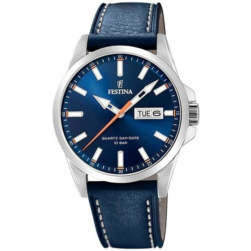 фото Наручные часы festina мужские испанские часы festina acero clasico f20358/3 с гарантией, серебряный, синий