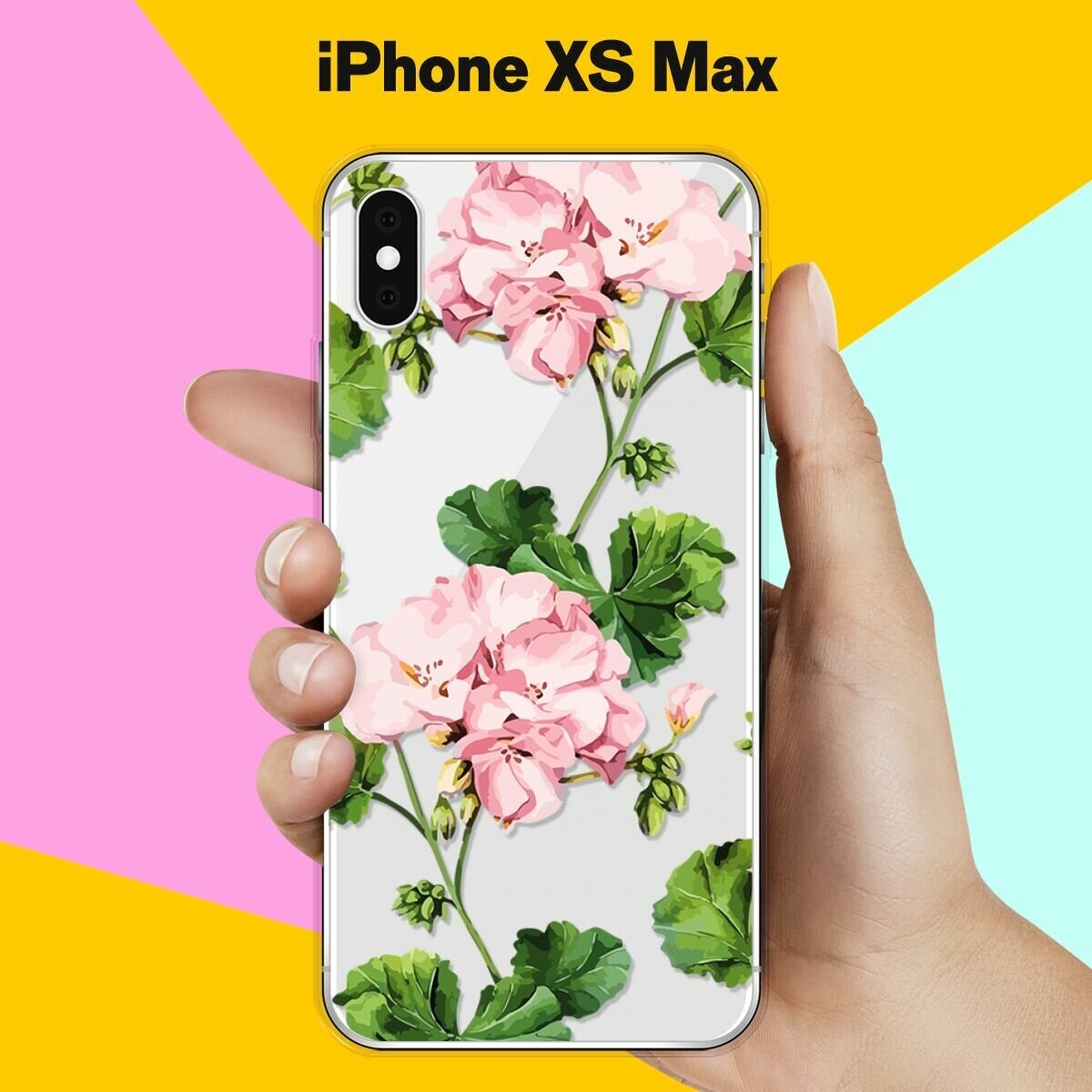 Силиконовый чехол Розовые цветы на Apple iPhone Xs Max