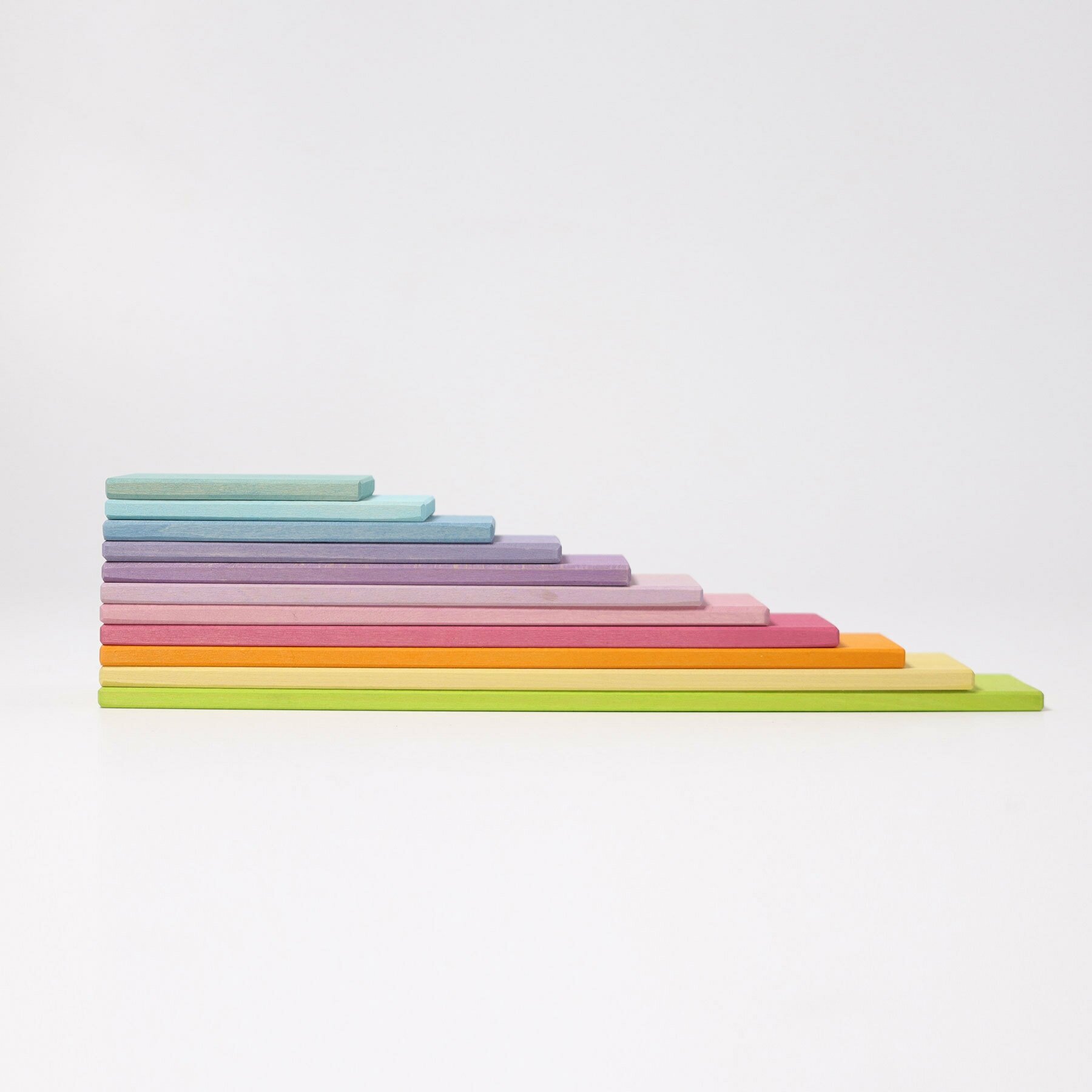 Деревянный игровой набор "Дощечки к радуге" цвета пастель, 12 деталей