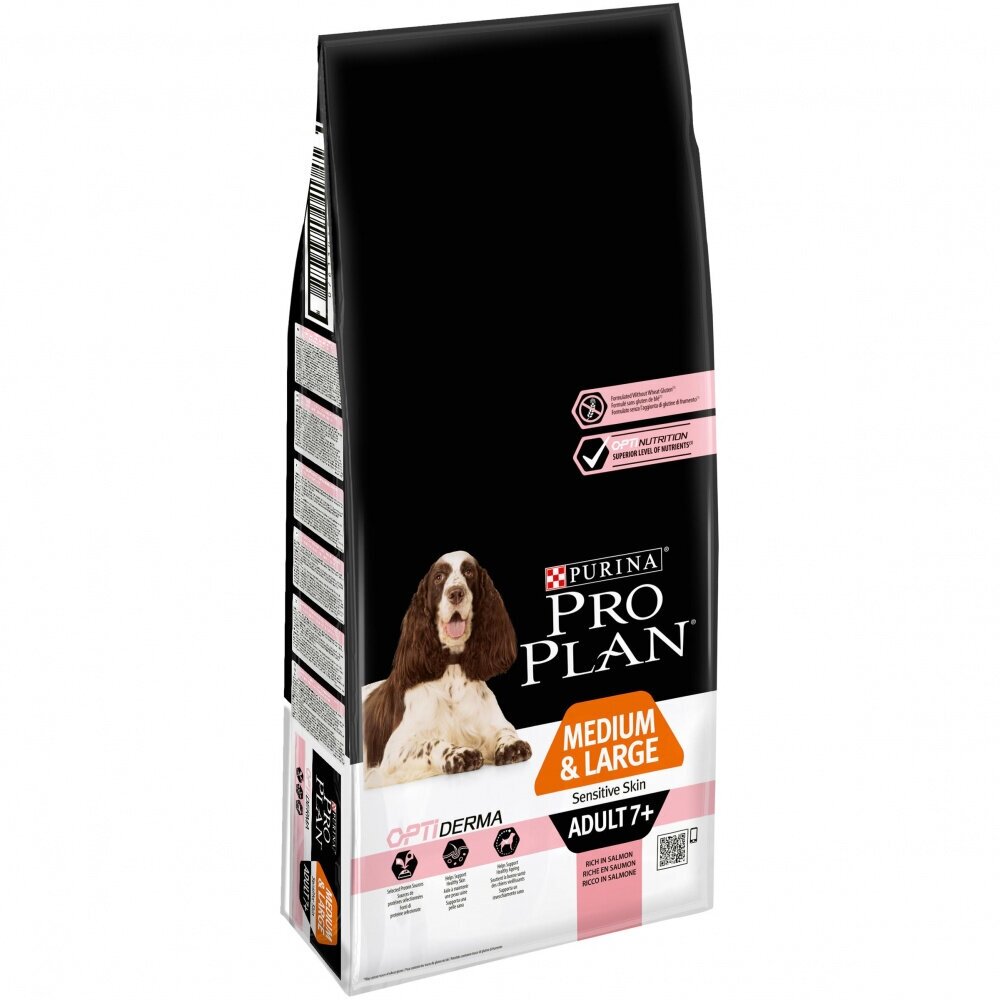 Pro Plan Medium & Large, Adult 7+ Sensitive Skin для пожилых собак средних и крупных пород Лосось, 14 кг. - фотография № 18