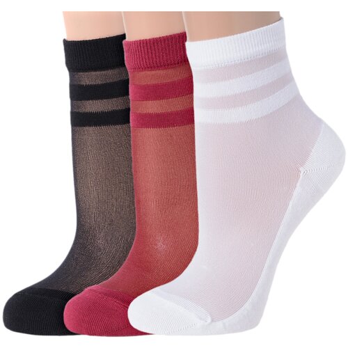 фото Комплект из 3 пар женских носков lorenzline микс 5, размер 23 (36-37)