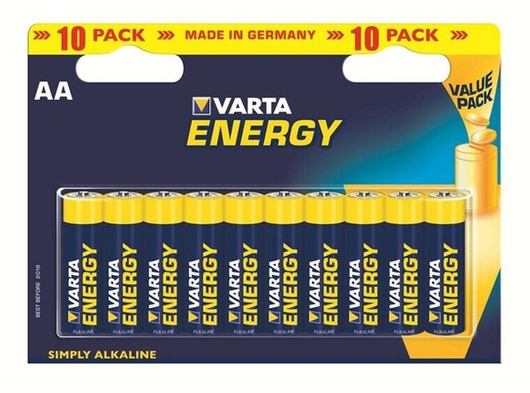 Батарейка Varta ENERGY LR6 AA BL10 Alkaline 1.5V (4106) (10/200/36000) Varta ENERGY LR6 AA (04106229491) - фото №18