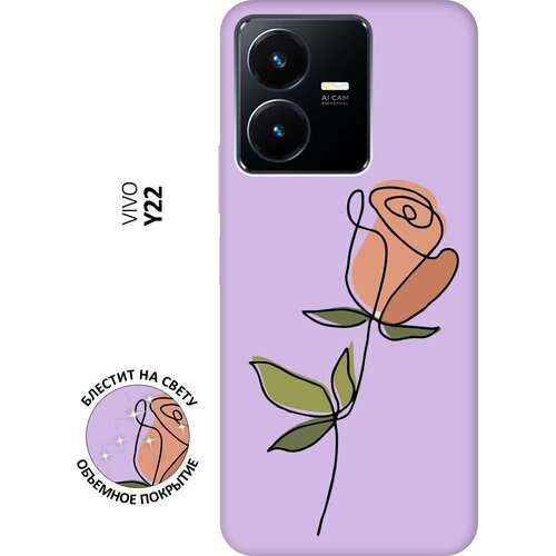 Силиконовый чехол на Vivo Y22, Виво У22 Silky Touch Premium с принтом Rose сиреневый силиконовый чехол на vivo y22 виво у22 silky touch premium с принтом heartbreaker сиреневый