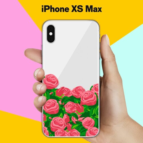 Силиконовый чехол Розы на Apple iPhone Xs Max силиконовый чехол розы на сером на apple iphone x 10 айфон икс десять