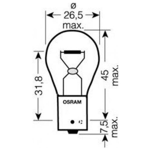 Лампа накаливания фонарь указателя поворота лампа Osram 7507 PY21W Abarth 500 (312). Abarth 500c (312). Abarth Grande