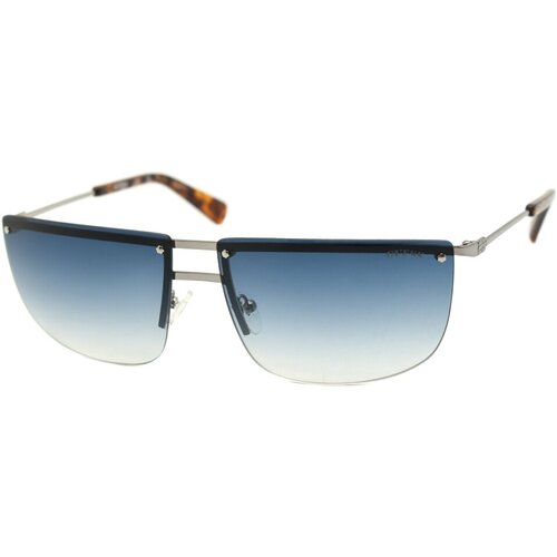 Солнцезащитные очки GUESS, прямоугольные, оправа: металл, с защитой от УФ, серебряный