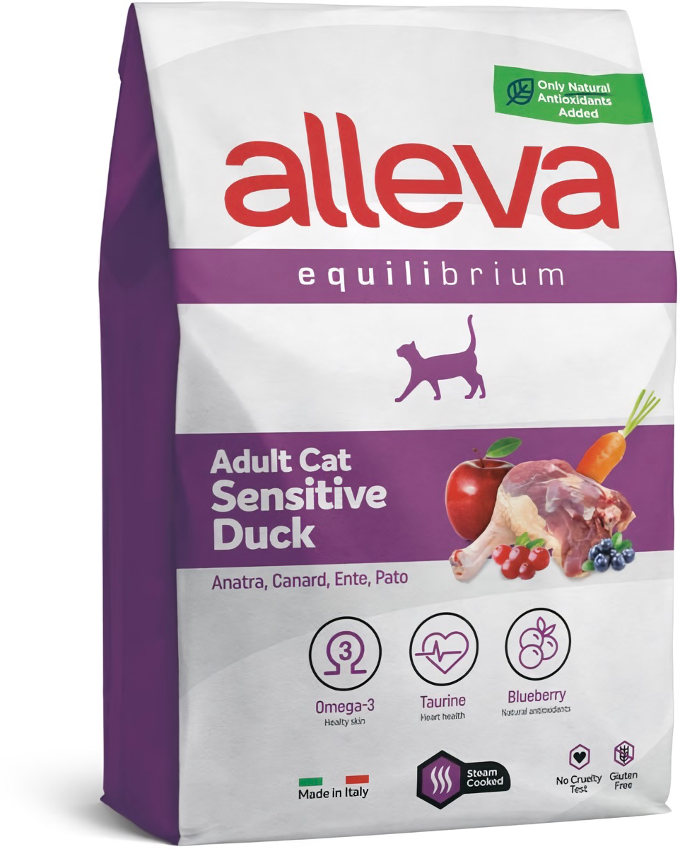 Alleva Equilibrium Cat сухой корм для взрослых кошек с уткой, Adult Sensitive Duck, 10 кг - фотография № 1