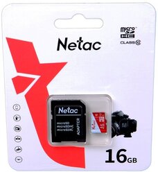 Карта памяти 16Gb - Netac MicroSD P500 Eco Class 10 NT02P500ECO-016G-R + с переходником под SD
