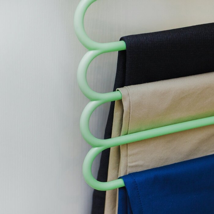 Плечики для брюк и юбок Доляна, 5 уровней, 31×31 см, цвет микс - фотография № 3