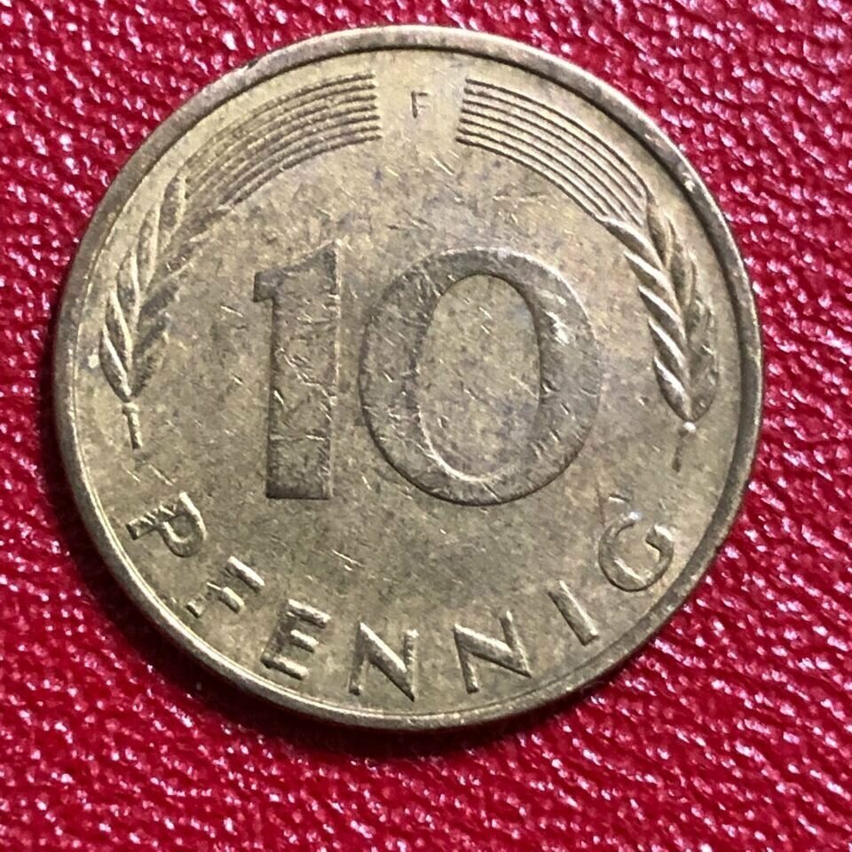 Монета Германия 10 пфеннигов 1981 год ФРГ # 1-2