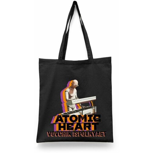 фото Сумка-шоппер унисекс каждому своё "atomic heart/атомное сердце" черная