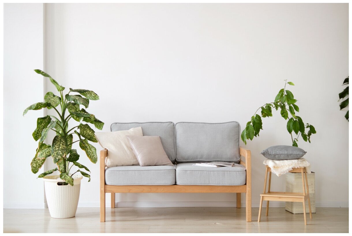 Садовый диван Soft Element Бергер-С, слоновая кость, массив дерева, с подлокотниками и подушками, на террасу, на веранду, для дачи и сада, для бани
