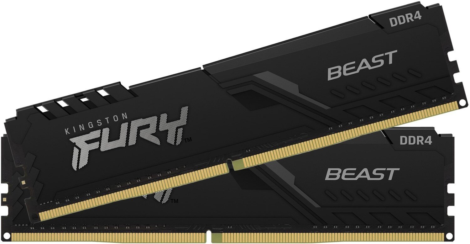Память оперативная DDR4 16Gb (2х8Gb) Kingston Fury Beast CL17 DIMM PC28800, 3600Mhz, KF436C17BBK2/16
