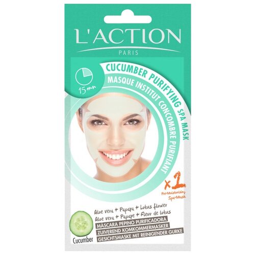 L'action Маска очищающая Cucumber Purifying SPA Mask, 20 г, 15 мл