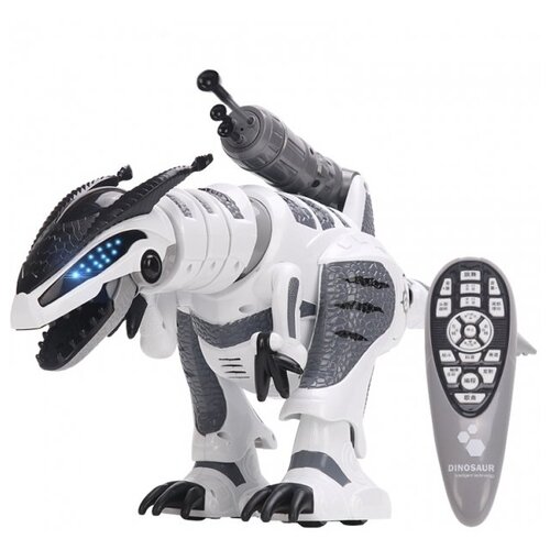 технодрайв динозавр интерактивный Робот Le Neng Toys Intelligent Dinosaur K9, белый/серый