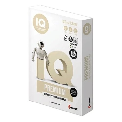 Бумага IQ Premium А4 200 г/м², 250 л, белый