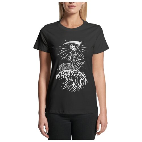 фото Футболка женская black pack "surfing death", черная, 50/xxl