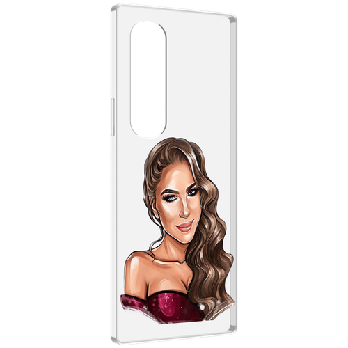 Чехол MyPads девушка-с-улыбкой женский для Samsung Galaxy Z Fold 4 (SM-F936) задняя-панель-накладка-бампер