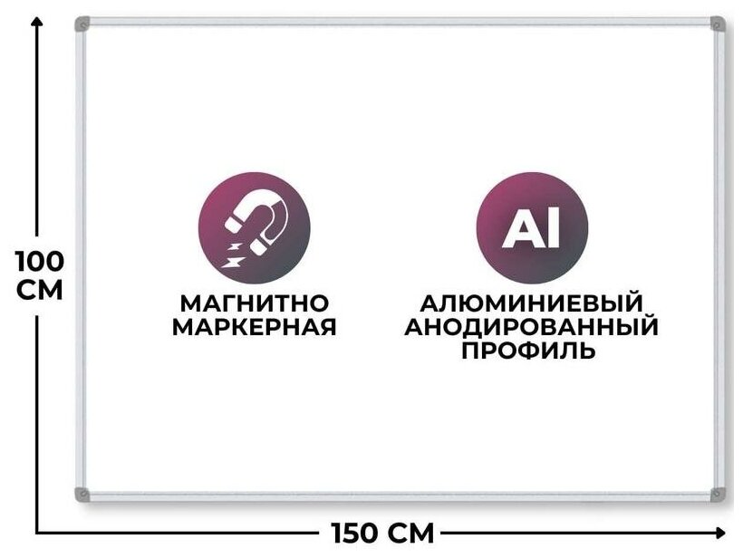 Доска магнитно-маркерная 100х150 Attache Economy лак Россия