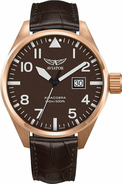 Наручные часы Aviator Airacobra V.1.22.2.151.4, коричневый, золотой
