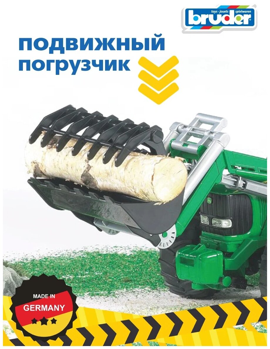 Трактор Bruder John Deere 6920 с погрузчиком Bruder - фото №4