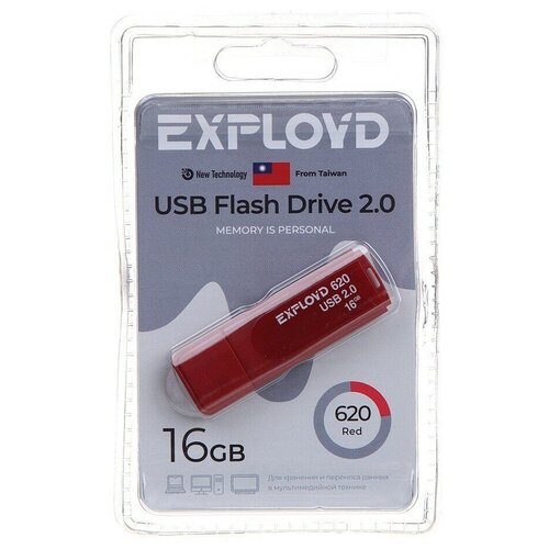 Флешка USB 2.0 Exployd 16 ГБ 620 ( EX-16GB-620-Red )