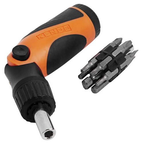 Отвертка с трещоткой kendo набор бит 12шт удлинитель 2397₽