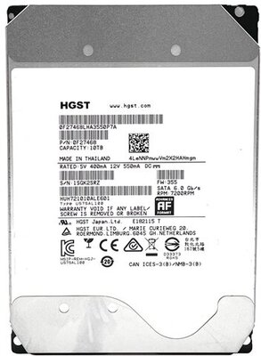 Жесткий диск HGST 10Tb 7.2К 3.5" SATA III (SATA3 - 6Gb/s) HUH721010ALE601