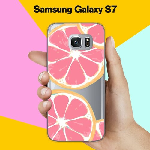 Силиконовый чехол на Samsung Galaxy S7 Грейпфрут / для Самсунг Галакси С7 жидкий чехол с блестками желтый предатель на samsung galaxy s7 самсунг галакси с 7