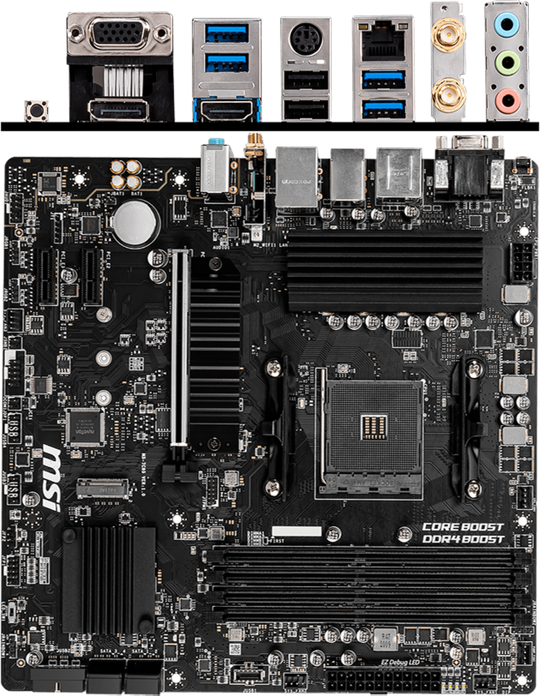 Материнская плата MSI B550M Pro-VDH WiFi Socket-AM4 AMD B550 4xDDR4, 4xSATA3, RAID, 2xM.2, 1xPCI-E16x, 4xUSB3.2, D-Sub, DP, HDMI, Glan, mATX