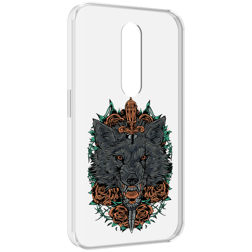 Чехол MyPads красивый злой волк для Motorola Moto X Force (XT1585 / XT1581) задняя-панель-накладка-бампер