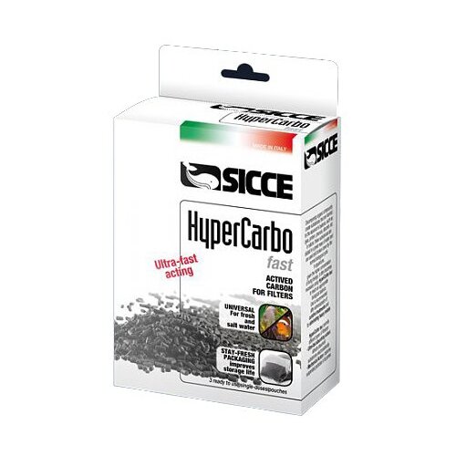 Наполнитель для фильтров SICCE Hypercarbo FAST активированный уголь 3x100г