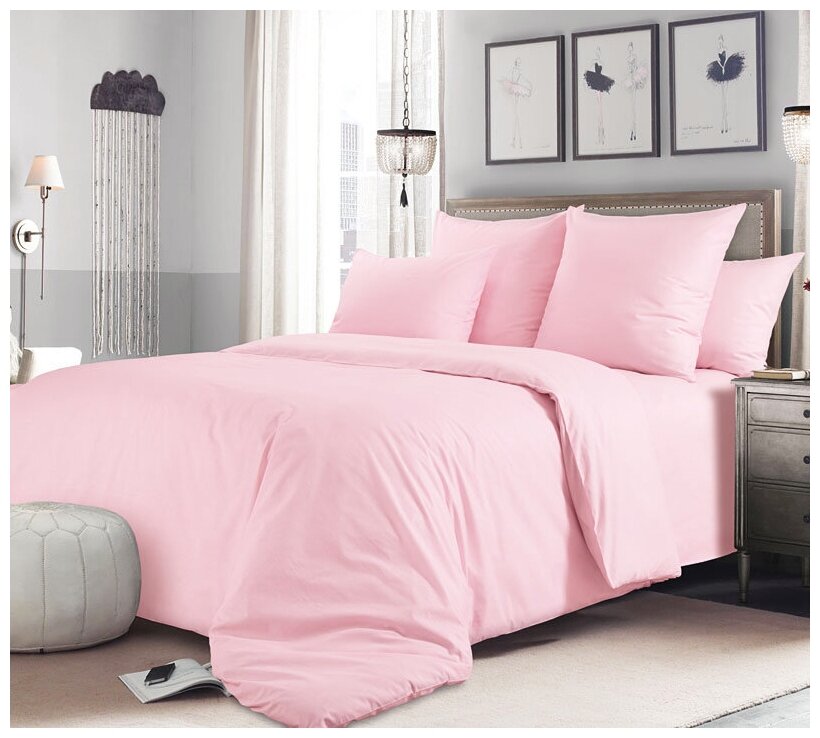Постельное бельё Maktex тенсель 1,5 спальное 60S 18 Насыщенный розовый