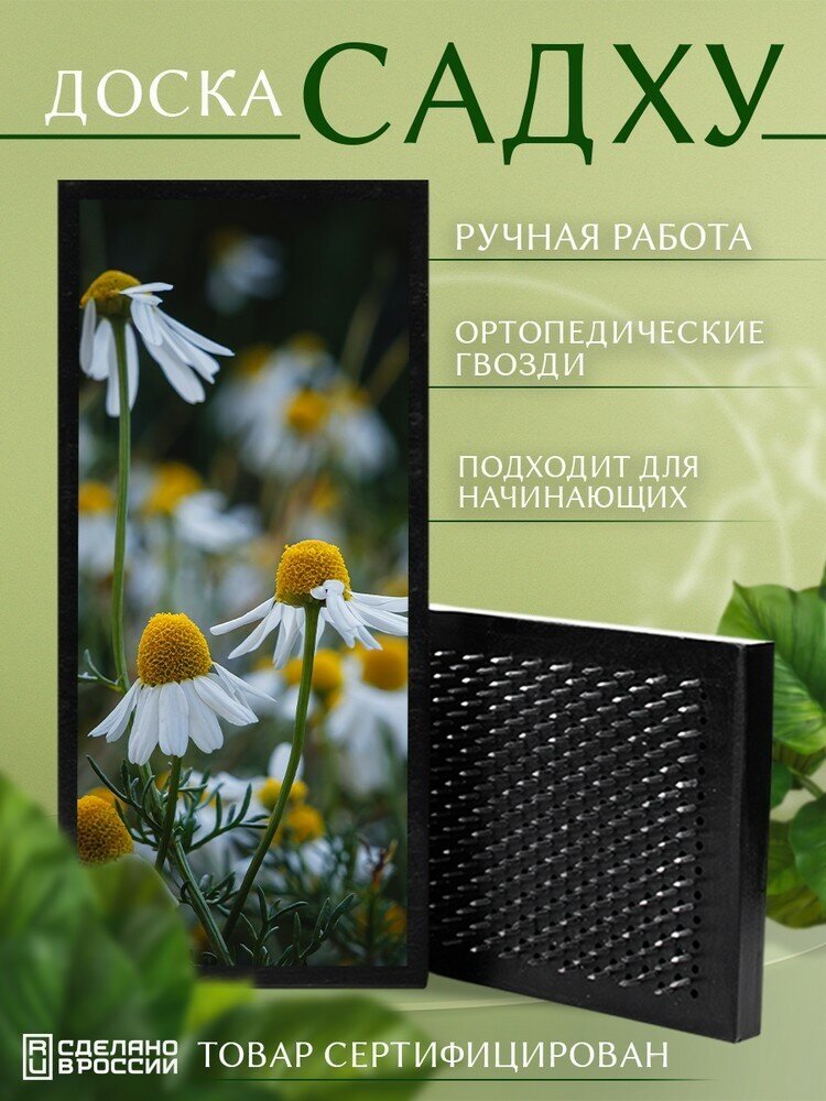 Доска Садху с гвоздями для Йоги с УФ печатью Паттерн - 2269 шаг 10мм