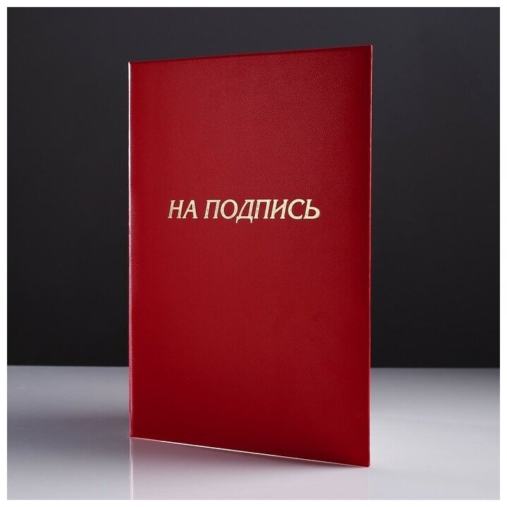 Канцбург Папка адресная "На подпись" бумвинил, мягкая, красный, А4