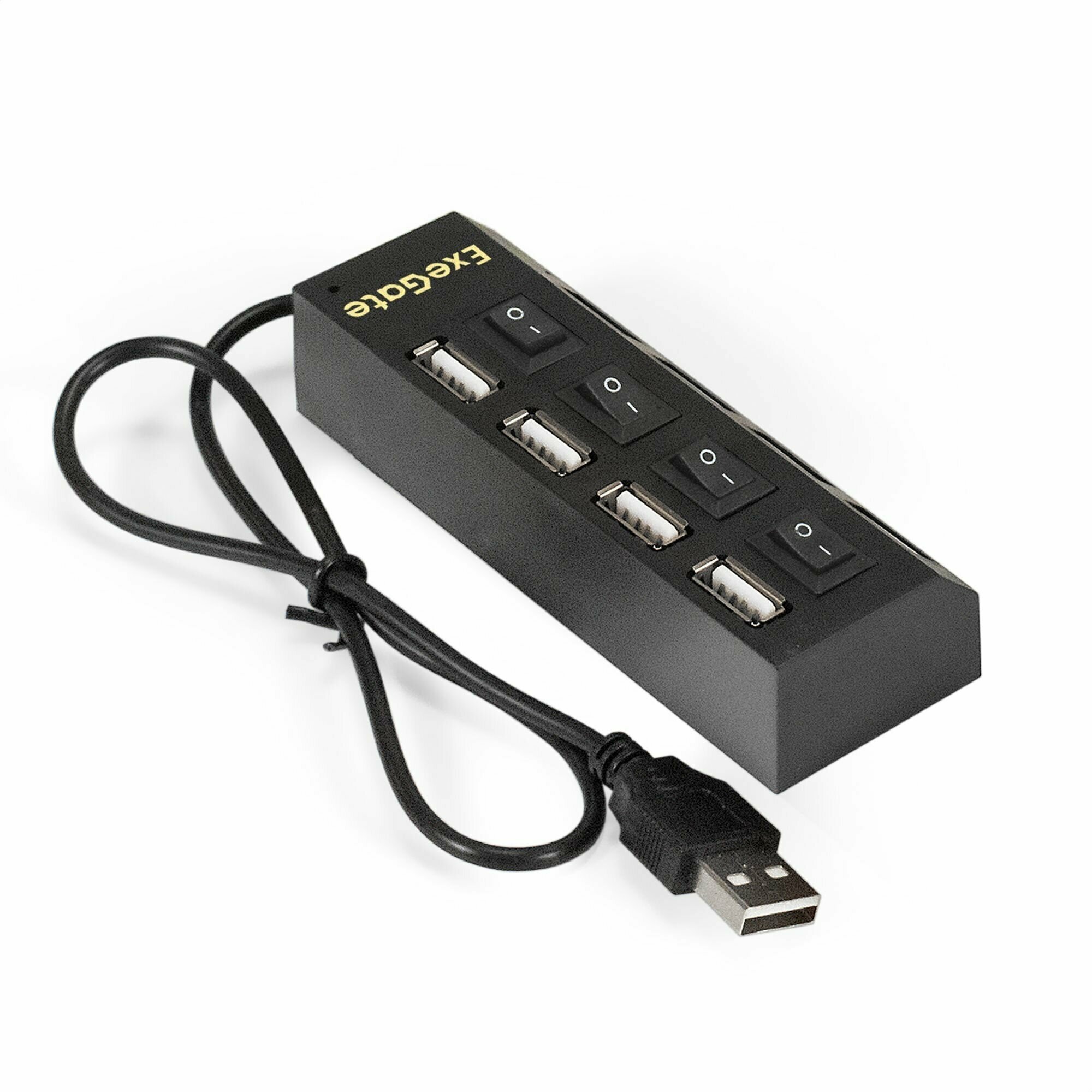 Разветвитель USB Exegate DUB-42SW USB2.0 4порт. черный