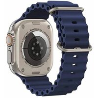 Ремешок для смарт-часов X8+ Ultra / X8 Ultra / X8 Pro+ / X8 Pro / Apple Watch, Ocean Band, силиконовый синий, 42-49mm