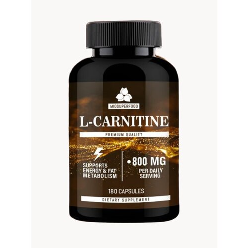 L карнитин для похудения жиросжигатель спортивный 500 мг, 180 капсул MioSuperfood спортивное питание, аминокислоты