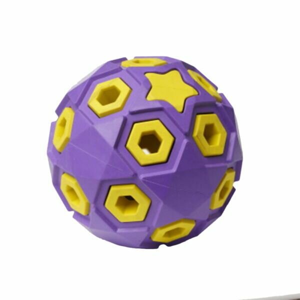HOMEPET Игрушка для собак мяч звездное небо сиренево-желтый, SILVER SERIES, каучук, размер 8 см