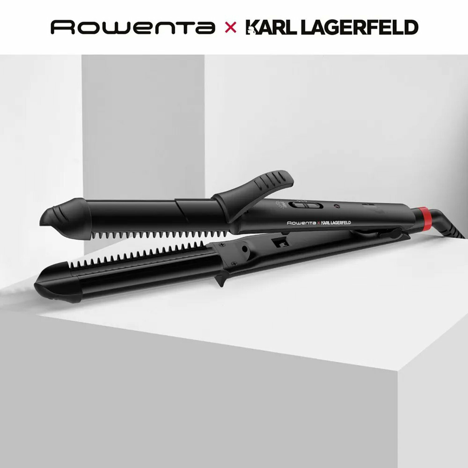 Мультистайлер для волос 3 в 1 ROWENTA Karl Lagerfeld CF451LF0, выпрямление/завивка, 170-200 °C, черный /Квант продажи 1 ед./