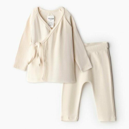 комплект одежды minaku размер 104 белый мультиколор Комплект одежды Minaku, размер 104, бежевый, белый