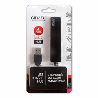USB-концентратор Ginzzu GR-334UB разъемов: 4