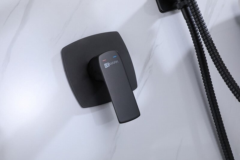 Гигиенический душ со смесителем Lemark Ursus LM7219BL, чёрный
