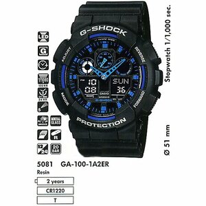 Наручные часы CASIO G-Shock GA-100-1A2, черный